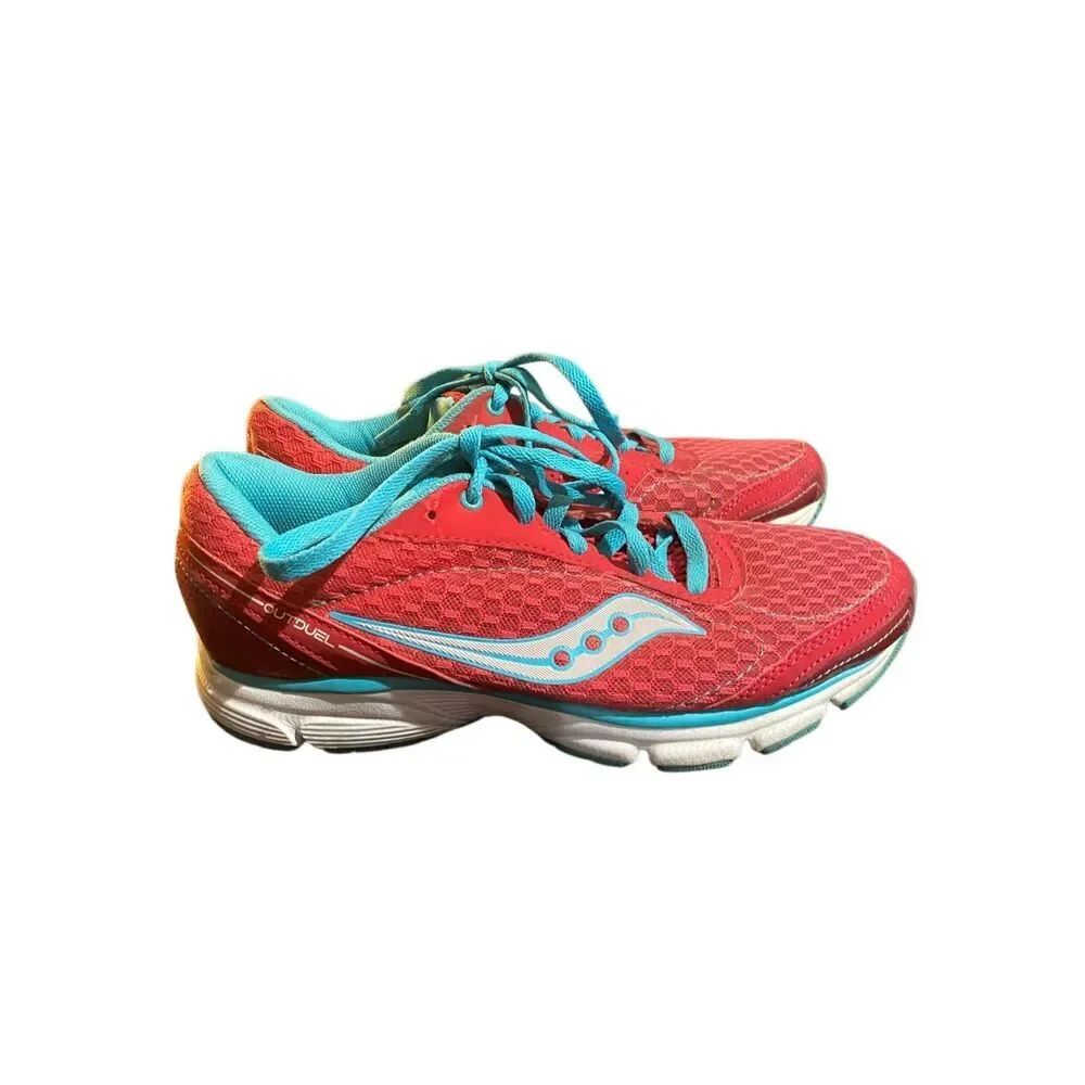 Saucony outdual women’s orange & blue synthetic mesh running sneaker 7